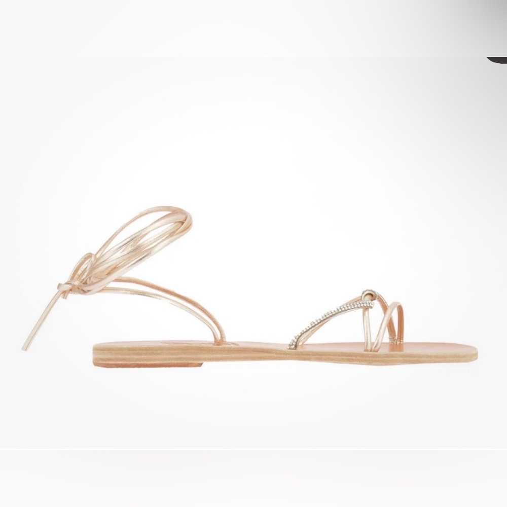 Ancient Greek Sandals Treli Nappa gold Platinum Silver Size 40